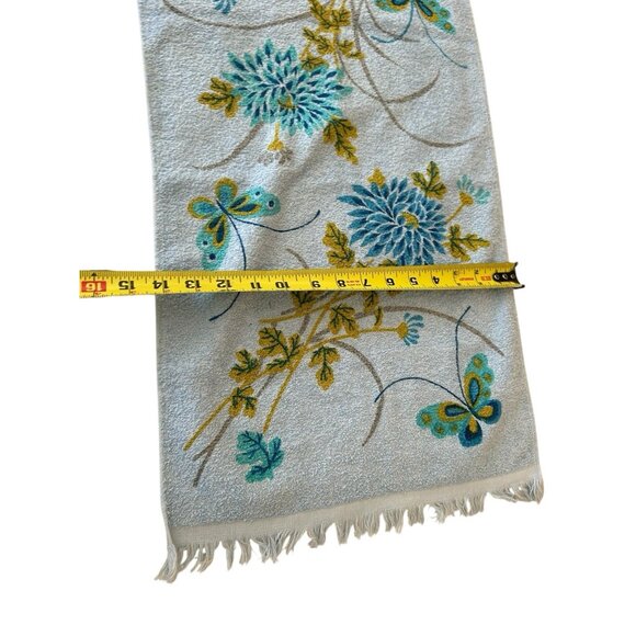 Cannon Vintage Blue Floral Butterfly Hand Towel + 2 Face Cloth NEW Old Stock - Picture 5 of 9